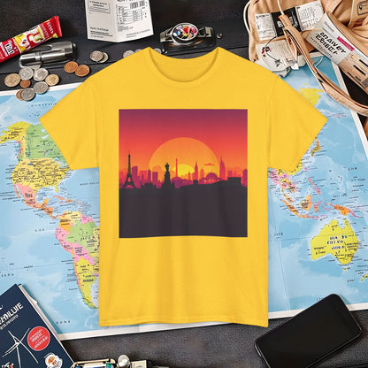 Silhouetted Monuments Air Travel T-Shirts | Jetsetter, Airport, and International Flight Tees