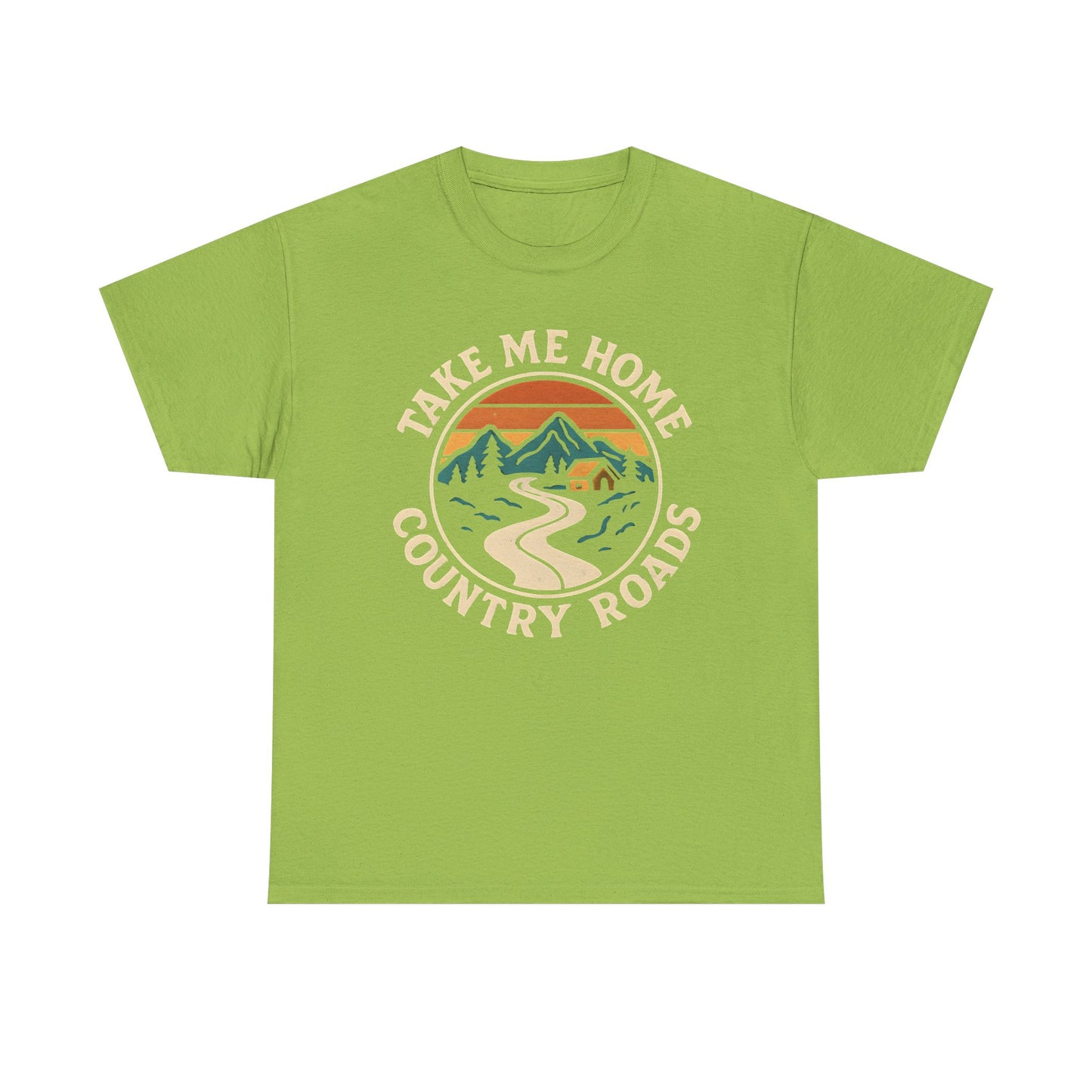 Take Me Home Country Roads T-Shirt – Retro Mountain Road to Cozy Cabin Design Road Trip & Vehicle Travel T-Shirts | Car, RV, and Motorcycle Adventure Tees