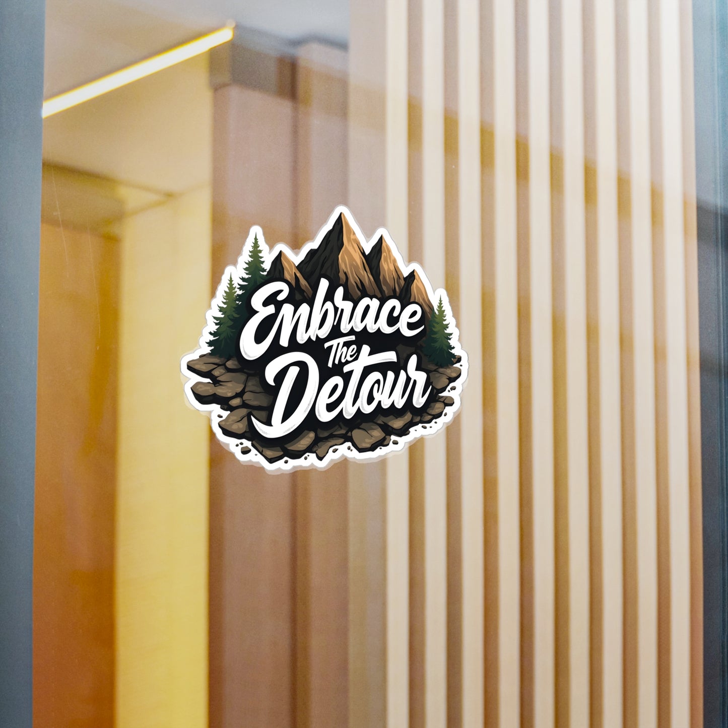 Embrace The Detour Mountain Sticker — Kiss-Cut Vinyl Decal