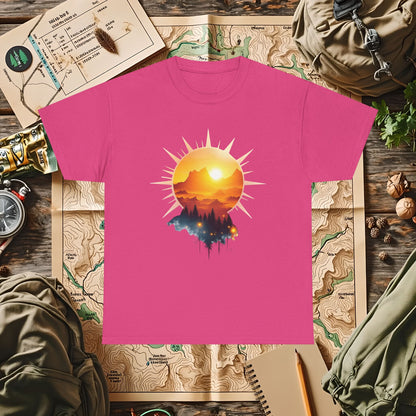 Golden Horizon Outdoor Adventure T-Shirts | Camping, Hiking, Rafting & Kayaking Tees for Nature Lovers