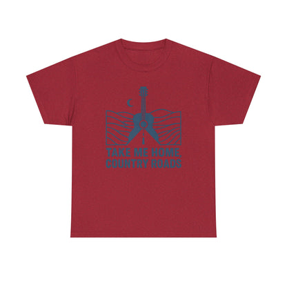 Take Me Home, Country Roads T-Shirt – Guitar Horizon & Open Highway Design Road Trip & Vehicle Travel T-Shirts | Car, RV, and Motorcycle Adventure Tees