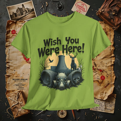 Spooky Vibes Tee - "Wish You Were Here!" Halloween T-Shirt, Unisex Tee, Ghost Graphic Tee, Halloween Gift, Casual Wear