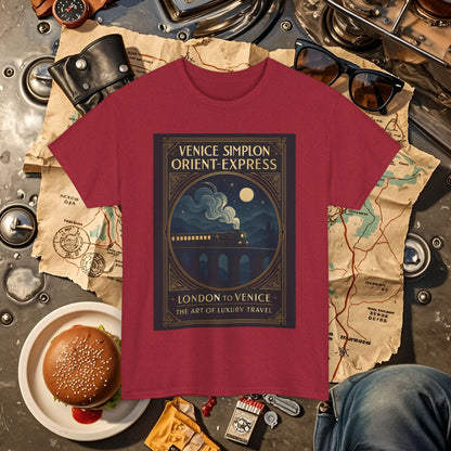 Orient Express at Night – Art Deco Venice Simplon Midnight Train Tee Road Trip & Vehicle Travel T-Shirts | Car, RV, and Motorcycle Adventure Tees