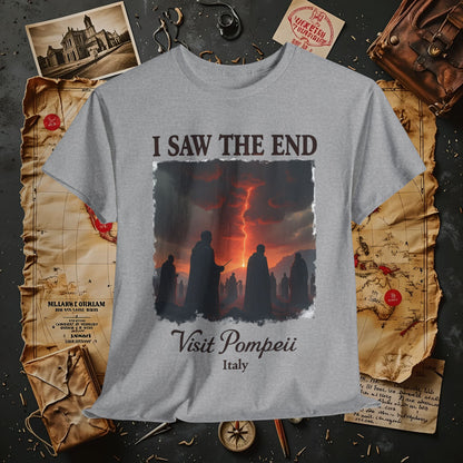 Pompeii Memories T-Shirt – Dark Tourism Shirt with Volcano Eruption Silhouette Art