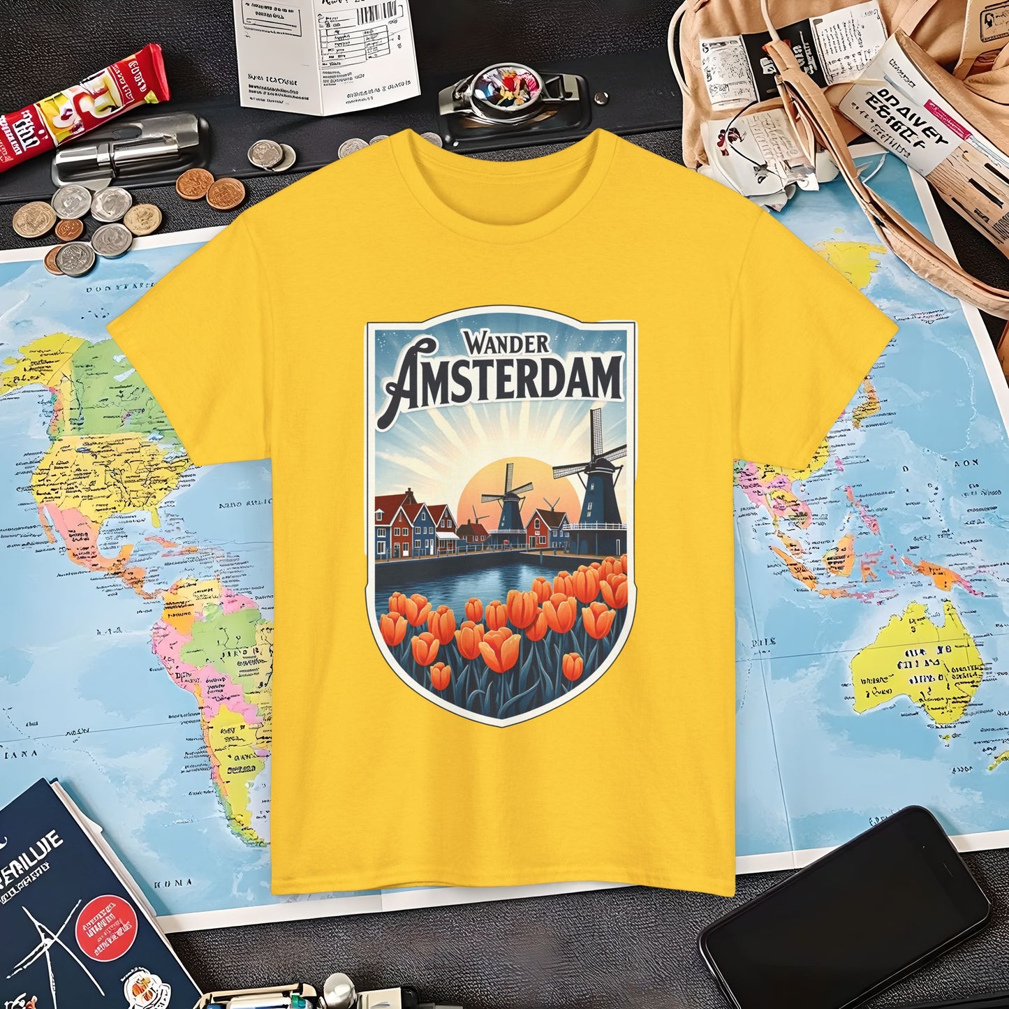 Amsterdam Vintage Air Travel T-Shirts | Jetsetter, Airport, and International Flight Tees