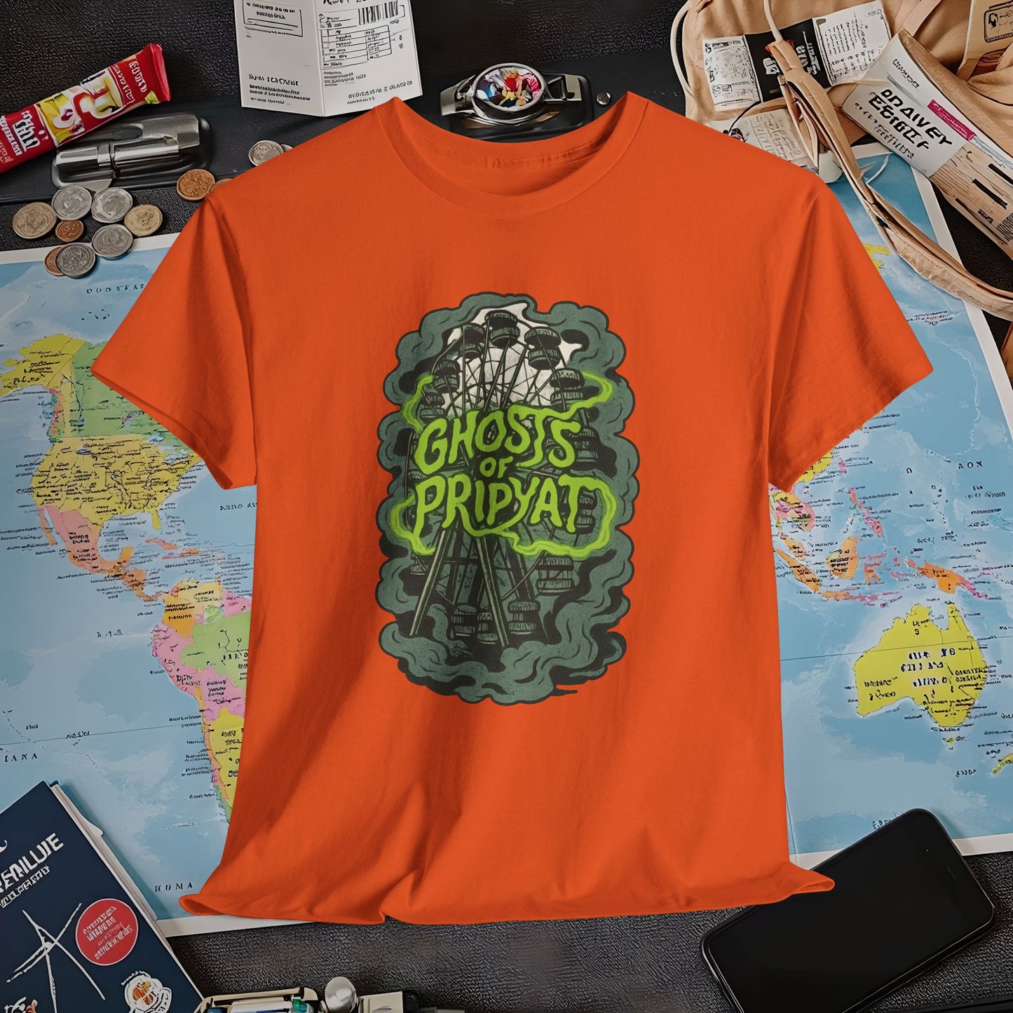 Ghosts of Pripyat Ferris Wheel Shirt – Haunted Chernobyl Dark Tourism Tee | Layover Club Air Travel T-Shirts | Jetsetter, Airport, and International Flight Tees